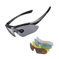 RockBros cyklistické okuliare UV400 - Čierne + náhradné šošovky