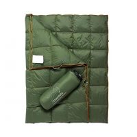 Outdoorová ultraľahká páperová deka - Zelená, 192 x 132 cm