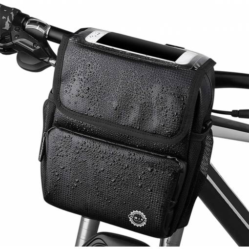 Foto - Lixada vodotesná taška na riadidlá bicykla - Čierna