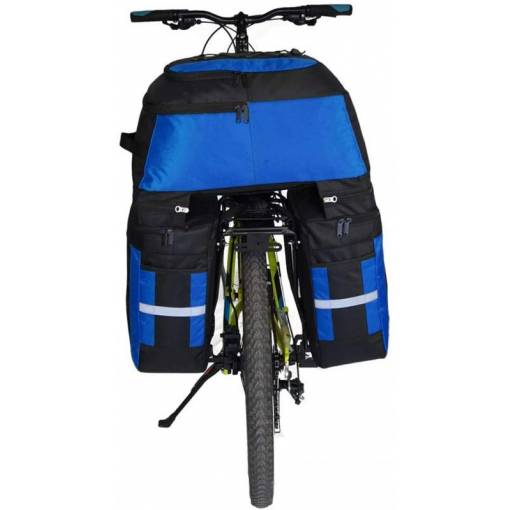 Foto - Multifunkčná taška 3v1 na zadný nosič kolesa - Modrá, 70 litrov