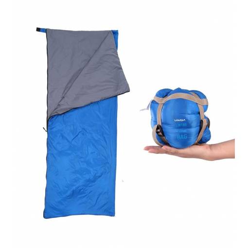 Foto - Ultraľahký spací vak na zips - Svetlo modrý