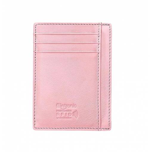 Foto - Flintronic mini kožená peňaženka s RFID ochranou - Ružová