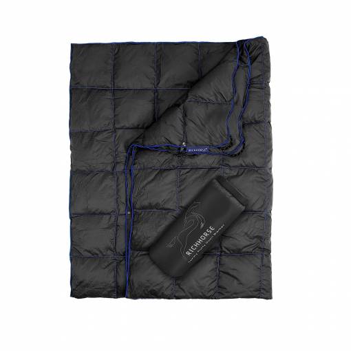 Foto - Outdoorová ultraľahká páperová deka - Čierna, 192 x 132 cm