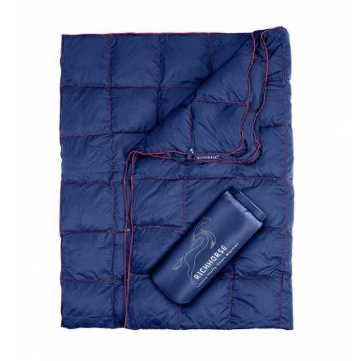 Foto - Outdoorová ultraľahká páperová deka - Modrá, 192 x 132 cm