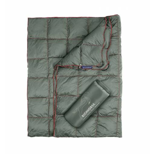 Foto - Outdoorová ultraľahká páperová deka - Sivá, 192 x 132 cm