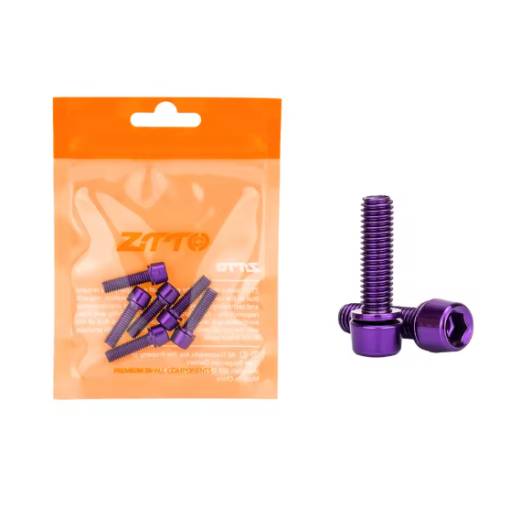 Foto - Titánové skrutky predstavce M5x18 mm, súprava 6 ks - Fialové